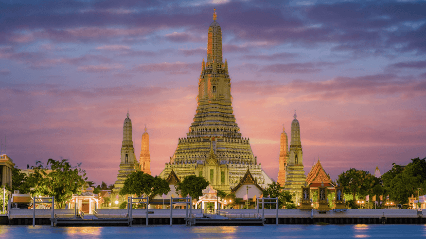 Grand Palace Guardian Statues And Temple Gate