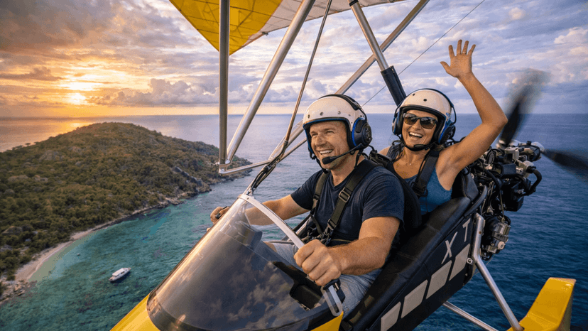 Couple Scenic Flight Experience Pattaya Jomtien Route