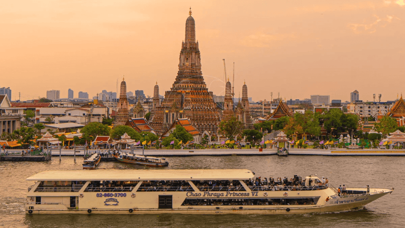 Bangkok River Cruise Night Route Scenic Views Along Chao Phraya